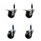 Service Caster 3'' Soft Rubber Swivel 3/4'' Expanding Stem Caster Set 2 Total Lock Brakes, 4PK SCC-EXTTL20S314-SRS-2-S-2-34 - alternate 1